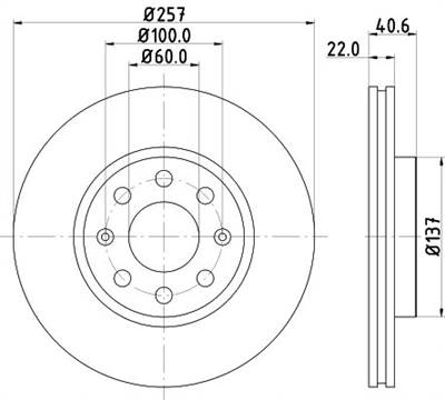 féktárcsa MINTEX MDC1735C for FIAT, OPEL, VAUXHALL