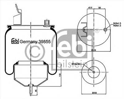 FEBI BILSTEIN 39855 - Légrugó rugótömb VOLVO