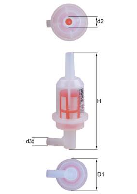 MAHLE KL 33 - Üzemanyagszűrő ABARTH ALFA ROMEO AUDI BMW BMW (BRILLIANCE) CHEVROLET CITROËN DACIA DAE