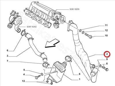 Felső turbócső Stilo - STILO - 46808396 -  - FIAT eredeti Eredeti új 46808396