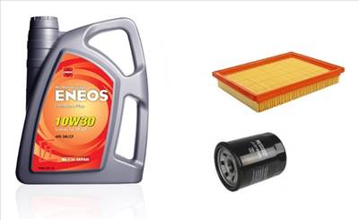 Suzuki Swift III 2005-2010.09 olajcsere szett 1.3-1.5 benzin - levegőszűrő, olajszűrő, Eneos Premium Plus 10w30 4L (13780-62J00, 16510-61A01)