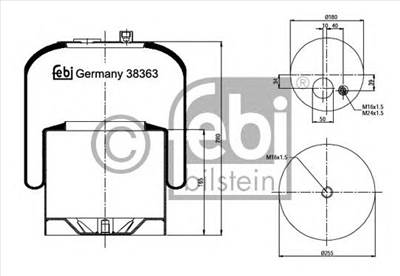 FEBI BILSTEIN 38363 - Légrugó rugótömb MERCEDES-BENZ