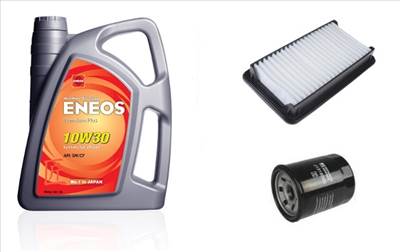 Suzuki Sx4 olajcsere szett 1.5-1.6 benzin 2009.08-ig  levegőszűrő, olajszűrő, Eneos Premium Plus 10w30 4L (13780-79J00, 16510-61A01)