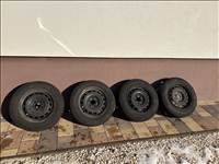  5x108 lyukosztású 15" használt lemezfelni, rajta 195/65 újszerű Continental téli gumi gumi 