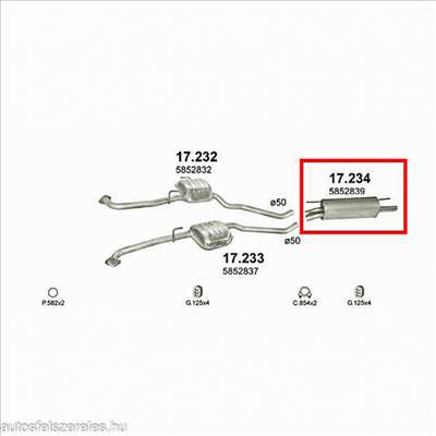 Marix 17-234 hátsó kipufogó dob - OPEL Omega B