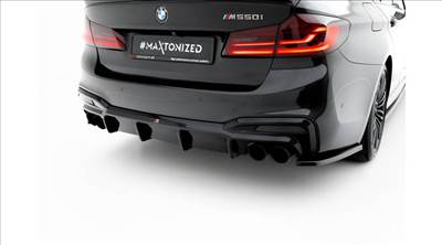 BMW 5-ös G30 limousine G31 touring 2017-2020 facelift előtti M-Packet - M550i Maxton Design lakkozott fekete hátsó diffúzor