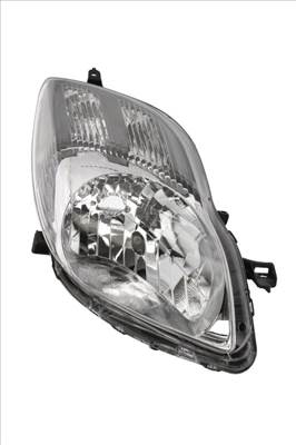 Toyota Yaris II. 2009.01.01-2011.10.15 utángyártott új jobb első fényszóró H4 füst házas V-tip. (motorral) TYC 811300d350