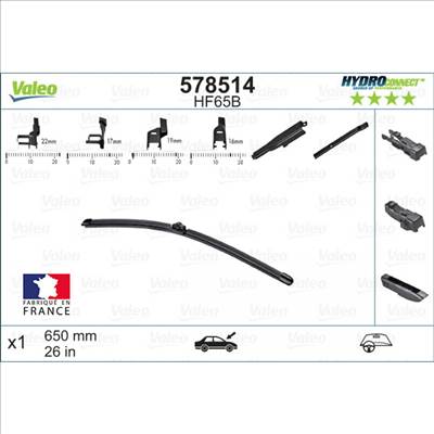 Peugeot RCZ 2010-2012 - ablaktörlő lapát 1db  650mm (HF65B) /Ut.o. HYDROCONNECT