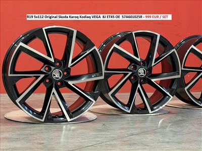 R19 5x112 Original Skoda Karoq Kodiaq VEGA  8J ET45 OE  57A601025R gyári alufelnik felnik