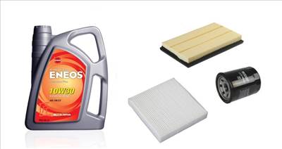 Suzuki SX4 olajcsere szett  2010-től levegőszűrő, olajszűrő, pollenszűrő,  Eneos Premium Plus 10w30 4L (13780-54LA0, OPT OP-FOF40184,