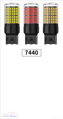 7443 W21-5W Canbus led izzó pár Piros