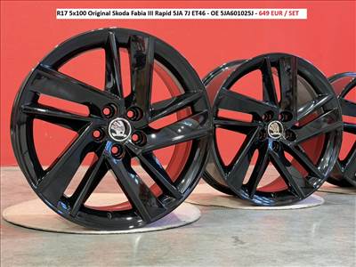 R17 5x100 Original Skoda Fabia III Rapid 5JA 7J ET46 - OE 5JA601025J - 649 EUR / SET 