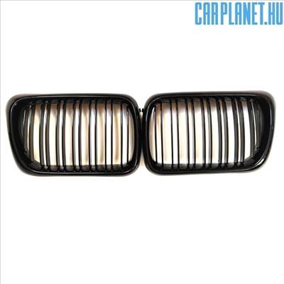 BMW E36 hűtőrács (vese) – dupla pálcás, facelift utáni, lakk fekete (1997-2000)