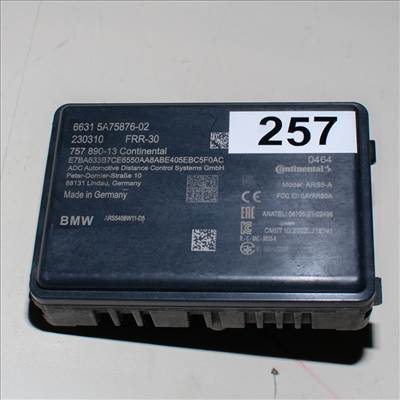 BMW 2er U06 Active Tourer, 5er G60 Sedan, 7er G70, iX I20, X1 U11-U12, X2 U10, X5 G05-G18-F95 M, X6 G06-F96 M, X7 G07, XM G09 lső radarvezérlő / radar szenzor