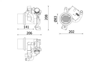 MAHLE CE 39 000P - Hűtő, kipufogógáz-visszavezetés AUDI VW
