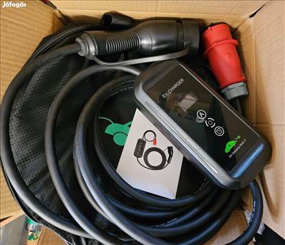 Eladó új 7m EVSE EV töltő Type 2 3 fázis (11KW) 6-16A elektromos járműhöz +táska és fali konzol 