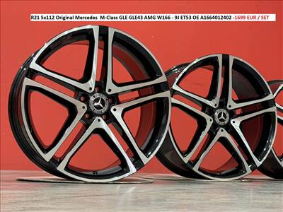 R21 5x112 Original Mercedes  M-Class GLE GLE43 AMG W166 - 9J ET53 gyári alufelnik felnik