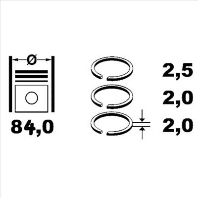 Renault Koleos I 2.0dci új utángyártott dugattyúgyűrű készlet 12db 2008-2016-ig