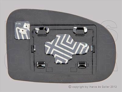 Toyota IQ 2009-2015 - Tükörlap cserélhető bal, domb., fűthető