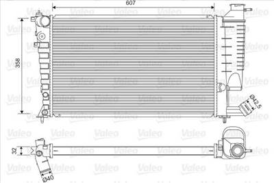 hűtő, motorhűtés VALEO 732520 for PEUGEOT, CITROËN