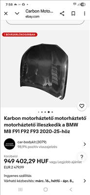 BMW M8 G15 Bmw m8 carbon motorháztető
