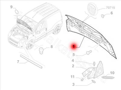 Fiorino géptető - FIORINO, QUBO, NEMO, BIPPER - 51789394 -  - FIAT eredeti Eredeti új 51789394