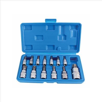 Furatos torx bit dugókulcs készlet 1/4″, 3/8″, 1/2″ 12 részes