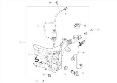Tesla Model 3 2017-2023 Ablakmosó tartály és motor