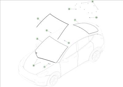 Tesla Model Y 2020-tól Első és hátsó szélvédő