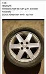  SUZUKI 15" használt gyári alufelni, 185/55  Firestone nyári gumi 4 db