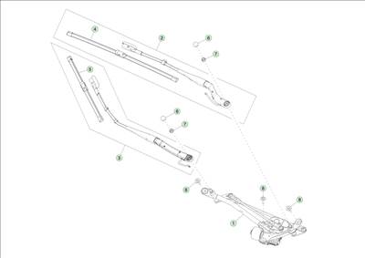 Tesla Model 3 Highland 2023-tól Ablaktörlők és motorok