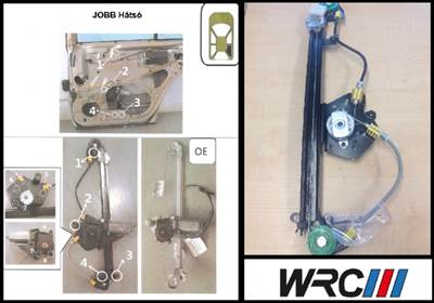Ablakemelő mechanika jobb h. Mercedes E osztály W210 2107301646