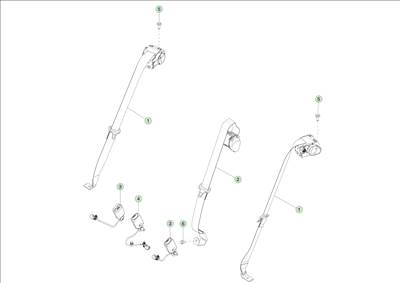 Tesla Model Y 2020-tól Hátsó biztonsági övek