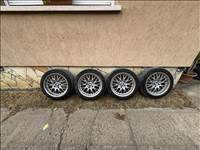  5x120 lyukosztású 17" használt BBS alufelni, rajta 225/45 újszerű Barum nyári gumi gumi 