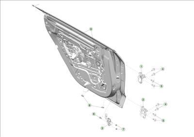 Tesla Model 3 Highland 2023-tól Hátsó ajtó zsanérok és tartozékok