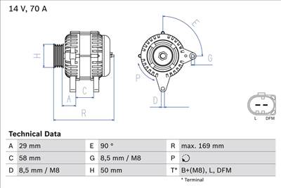 generátor BOSCH 0 986 048 891 for VW, SEAT, SKODA
