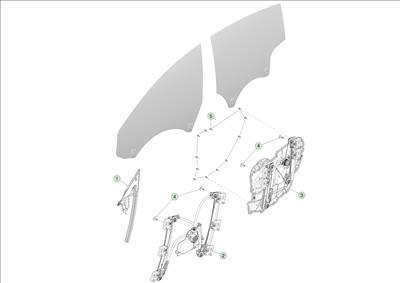 Tesla Model 3 Highland 2023-tól Első és hátsó ajtó üveg szabályozók