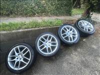  4x100 lyukosztású 17" használt TSW alufelni, rajta 215/45 használt Laufenn nyári gumi 