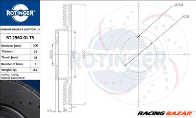 Ford Focus 2 első féktárcsa (300mm, hűtött) – Rotinger