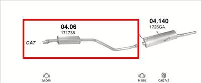 Citroen ZX 1.4i Középső Kipufogó Dob - Polmo 04.06