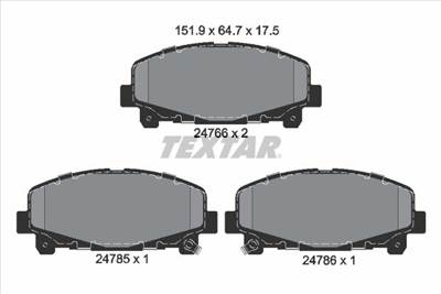 Fékbetét készlet TEXTAR 2476601 for HONDA