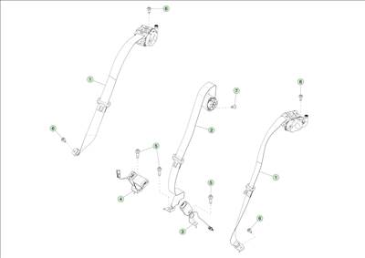 Tesla Model 3 Highland 2023-tól Hátsó biztonsági övek
