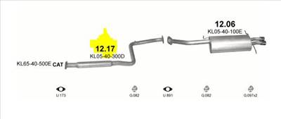 Polmo 12.17 - MAZDA MX6, 626 kipufogó középdob