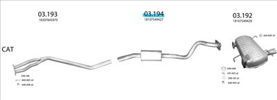 EDEX 03.194 - BMW 3 E90 series kipufogó közép dob