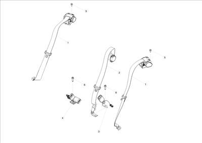 Tesla Model 3 2017-2023 Hátsó biztonsági övek