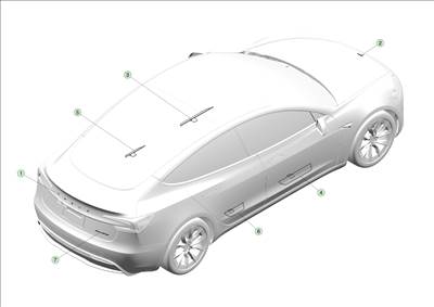 Tesla Model 3 Highland 2023-tól Feliratok