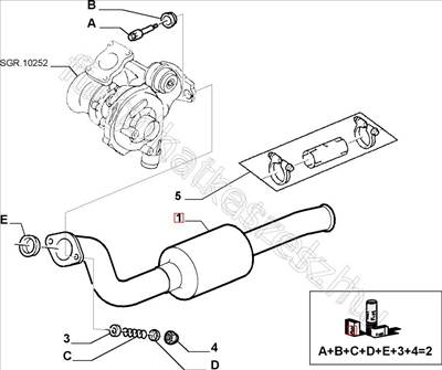 Katalizátor 2.0 JTD - JUMPY, SCUDO, EXPERT, C8, DISPATCH, ULYSSE - 9456200380, 9456100380 -  - FIAT eredeti Eredeti új 9456200380