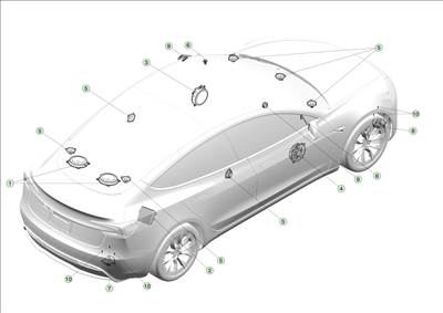 Tesla Model 3 Highland 2023-tól Hangszórók és mélynyomó