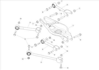 Tesla Model Y 2020-tól Hátsó lengőkarok
