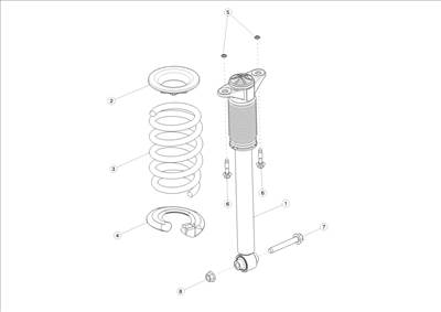 Tesla Model Y 2020-tól Hátsó lengéscsillapító
